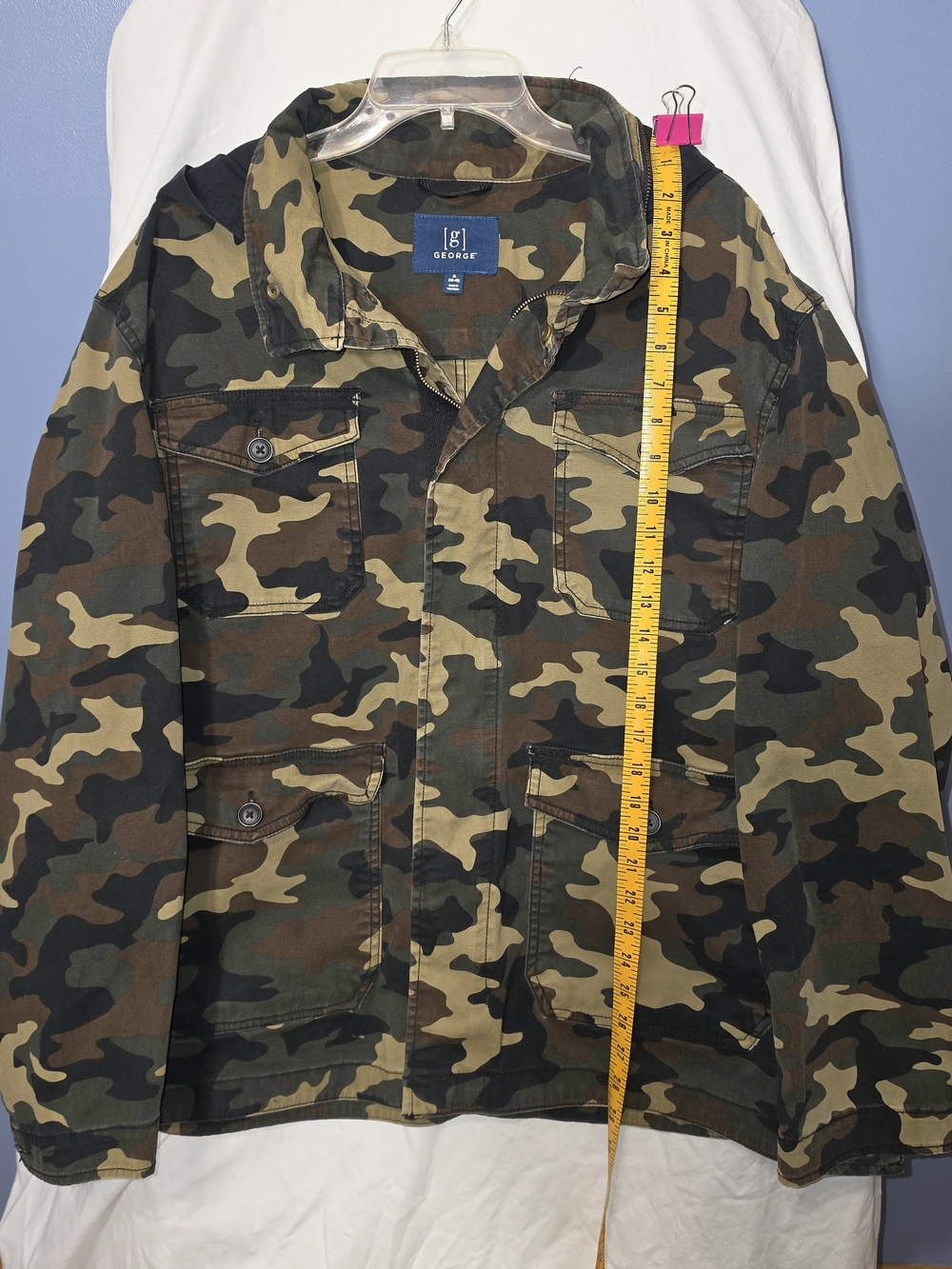 George Men's Camouflage Utility Jacket - Green Camo